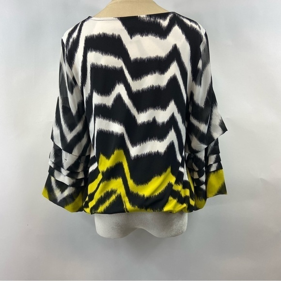 Alfani Zebra Stripe 3/4 Bell Sleeve Blouse, PM - Picture 4 of 12